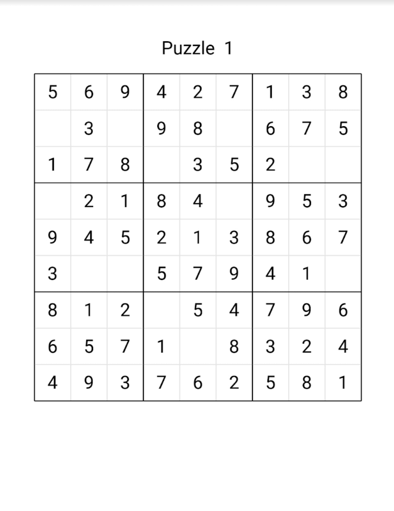 1000 Sudoku Puzzles