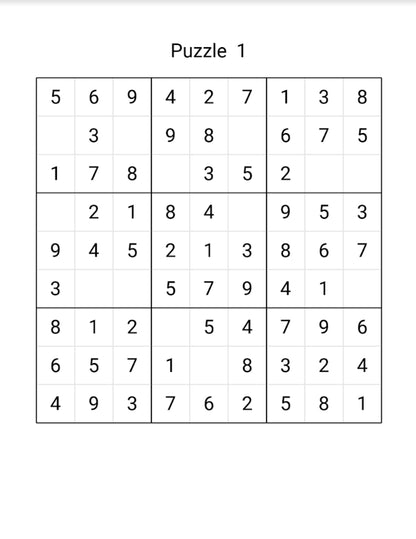 1000 Sudoku Puzzles